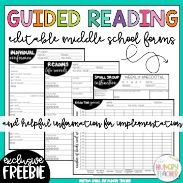 GUIDED READING IN MIDDLE SCHOOL FREEBIE FORMS