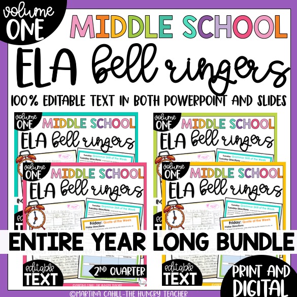 middle school ela volume 1 bell ringers product cover