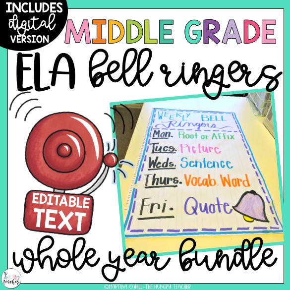 sixth grade ela bell ringers product cover