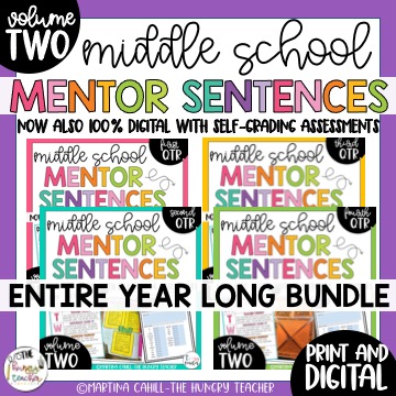 volume 2 middle school mentor sentences