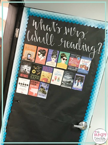 what's the teacher reading display for middle school english classroom