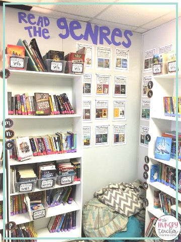 read the genres classroom library display