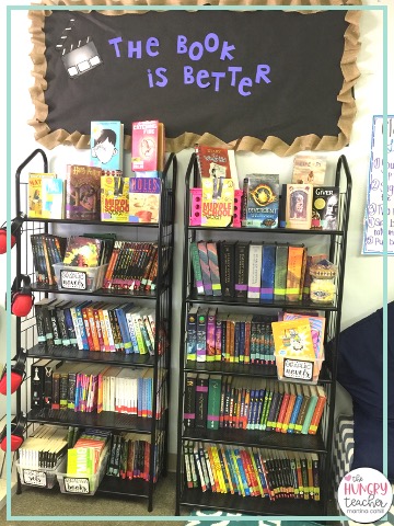 SERIES BOOKS ORGANIZED IN MIDDLE SCHOOL CLASSROOM LIBRARY
