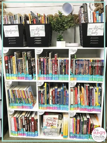 NONFICTION SECTION OF CLASSROOM LIBRARY ORGANIZED BY CATEGORIES