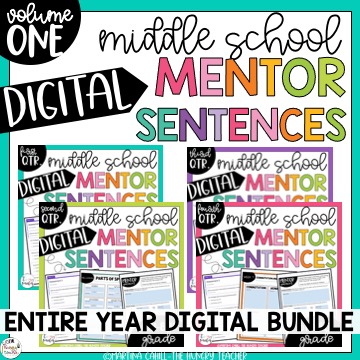 cover of digital middle school mentor sentences products