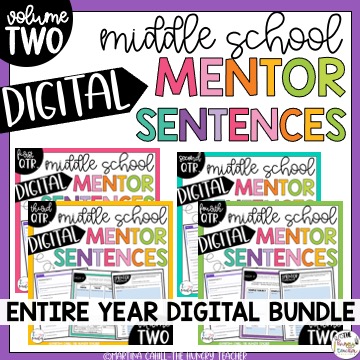 digital volume 2 middle school mentor sentences product cover