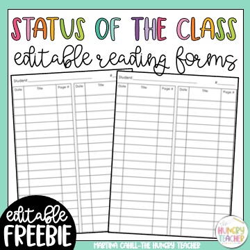 editable free status of the class forms for middle school ela