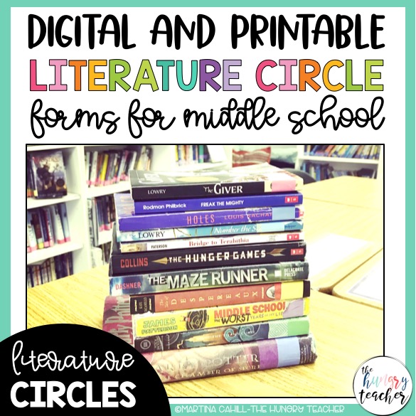 Digital and printable literature circles forms for middle school ela book clubs