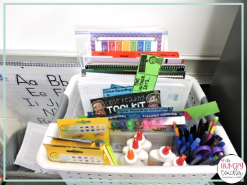 supply bin for small group supplies