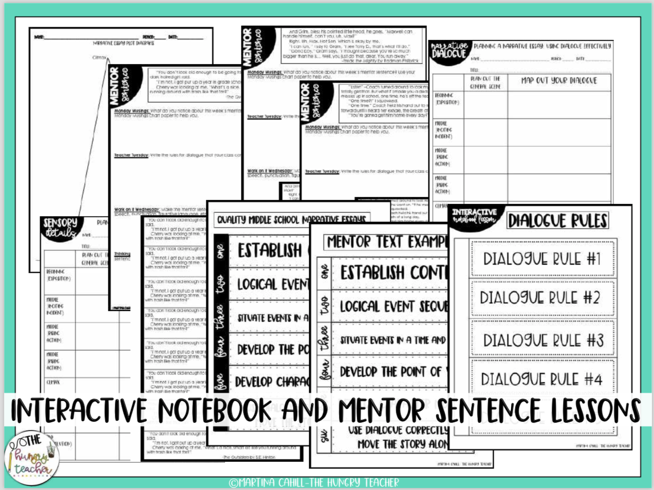 interactive notebook lessons for narrative elements plot dialogue sensory details