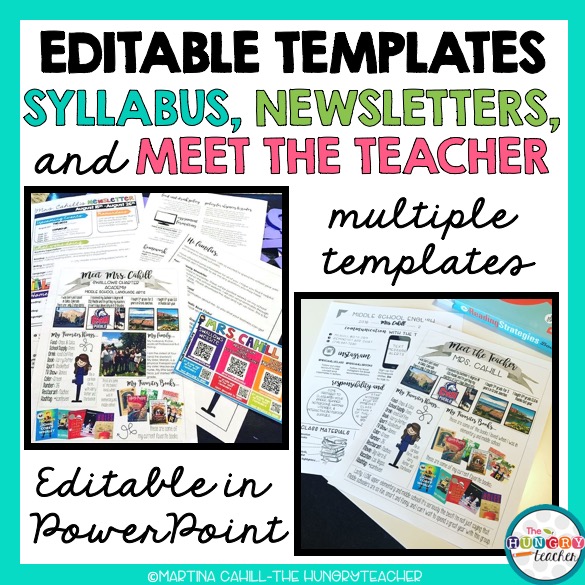 Editable Syllabus Templates Editable Meet The Teacher Templates And Editable Newsletter Templates The Hungry Teacher