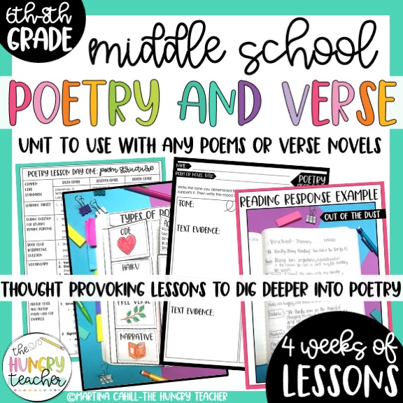 poetry and verse middle school ela reading unit