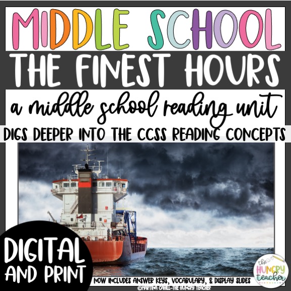 the finest hours nonfiction novel study and reading units