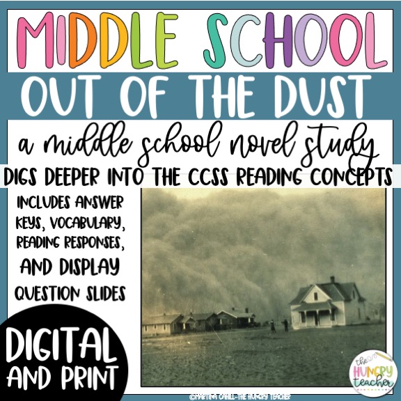 Out of the Dust verse novel study and reading unit