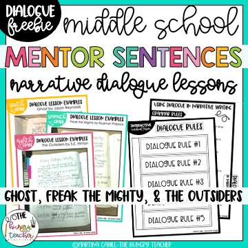 Middle School Mentor Sentences Narrative Essay Dialogue Freebie - The ...