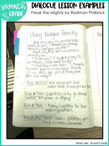 Freak the Mighty Text for a mentor text for narrative dialouge
