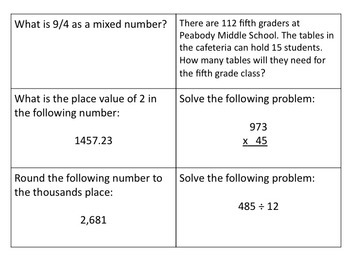 5th Grade Math Review Game 5th Grade Common Core Aligned The Hungry Teacher