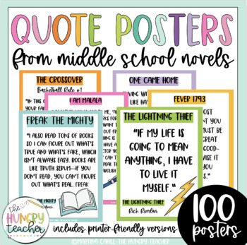 Classroom Decorations: Inspirational Book Character Quote Posters ...