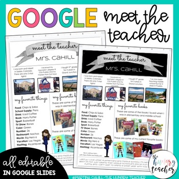 Editable Digital Infographic Google Meet The Teacher Templates The Hungry Teacher