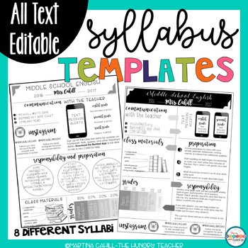 Editable Syllabus, Meet the Teacher, Newsletters, Genre Posters ...