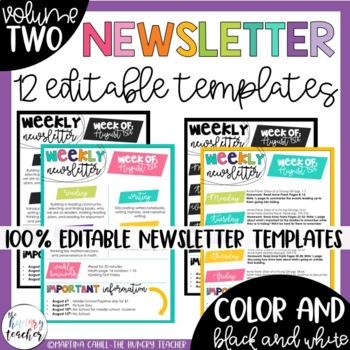 Editable Newsletter Templates Infographic Newsletters The Hungry Teacher