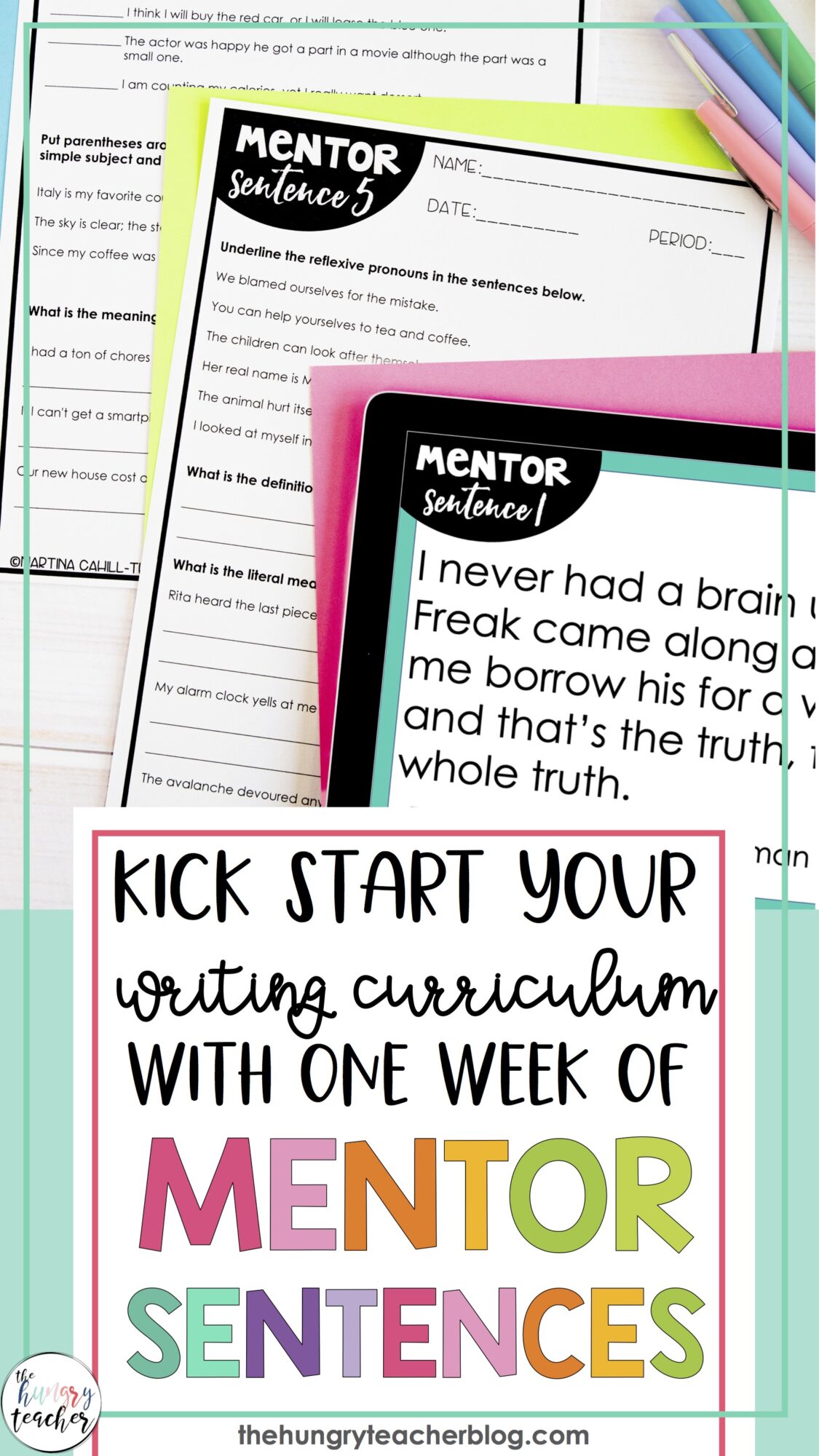 Kick Start Your Writing Curriculum with One Week of Mentor Sentences ...