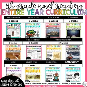 Teach The 6th Grade Ccss Reading Standards With Novels - The Hungry Teacher