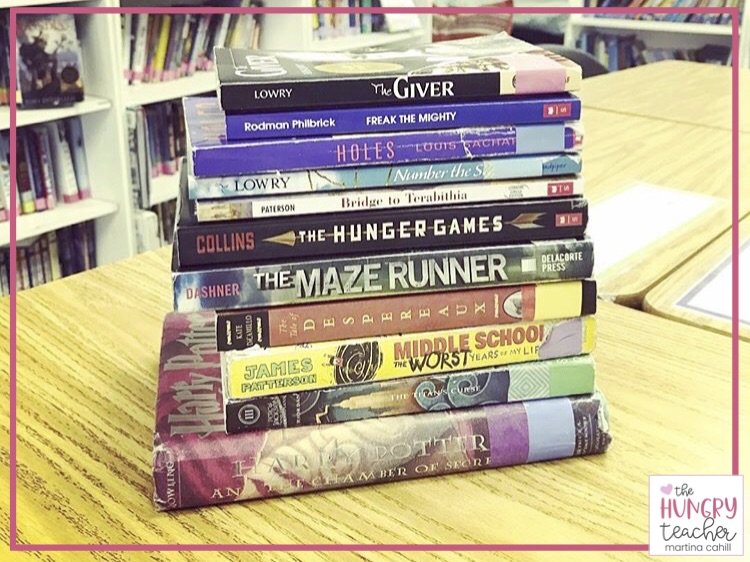 STACK OF BOOKS TO READ WITH 6TH GRADERS