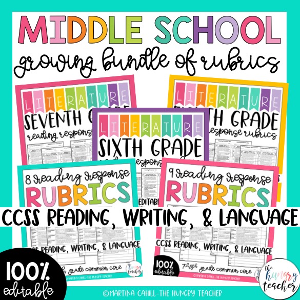 MIDDLE SCHOOL GROWING BUNDLE OF RUBRICS FOR ASSESSMENT AND GRADING