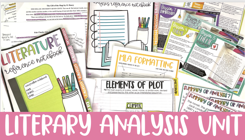 LITERARY ANALYSIS COMPLETE UNIT FOR MIDDLE SCHOOL ELA