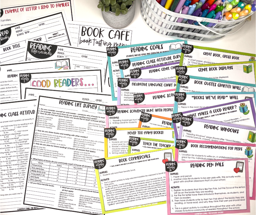 Reading and Writing Activities for Back to School in Middle School ELA