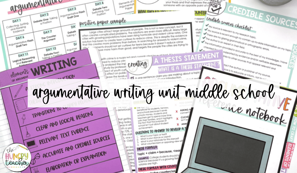 argumentative essay format for middle school