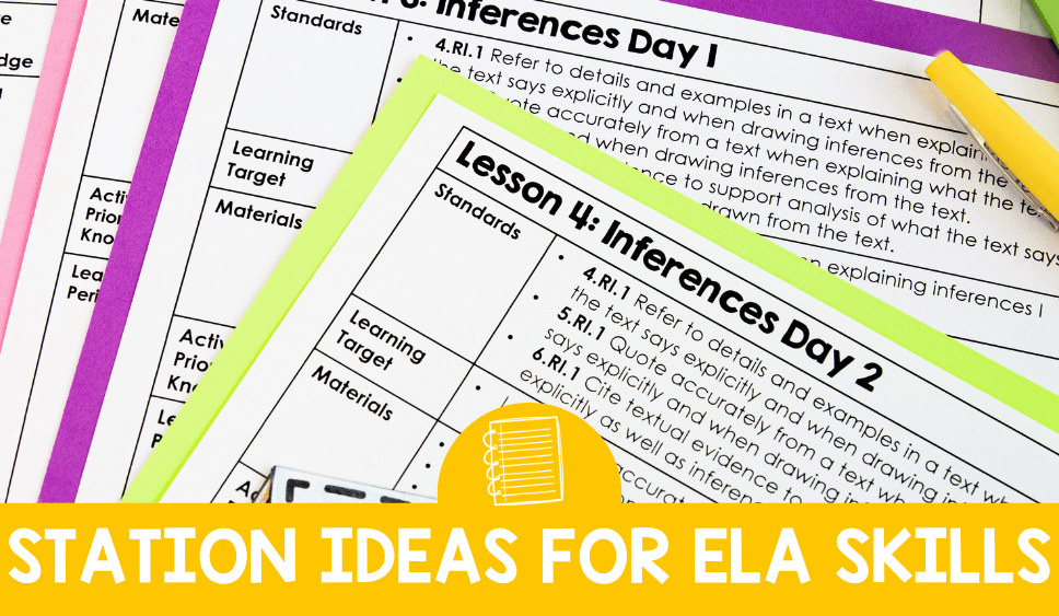 4 Station Ideas for Middle School ELA Skills