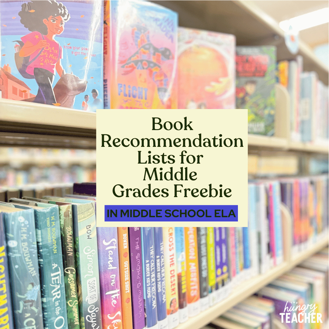 Book Recommendation Lists for Middle Grades Freebie