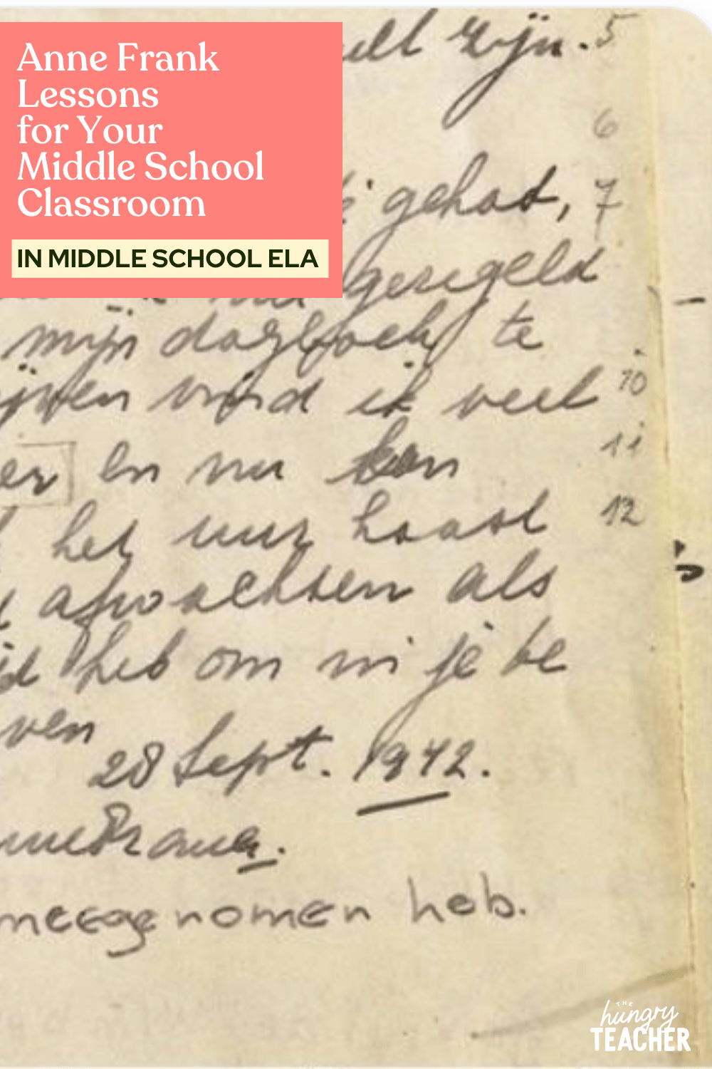 Anne Frank Lessons for Your Middle School Classroom